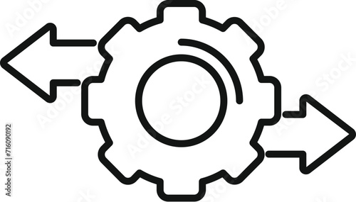 Gear choice icon outline vector. Ambiguity brain block. Compact figure