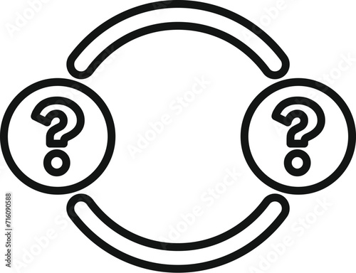 Ring of choice icon outline vector. Figure sign ambiguity. Different choice