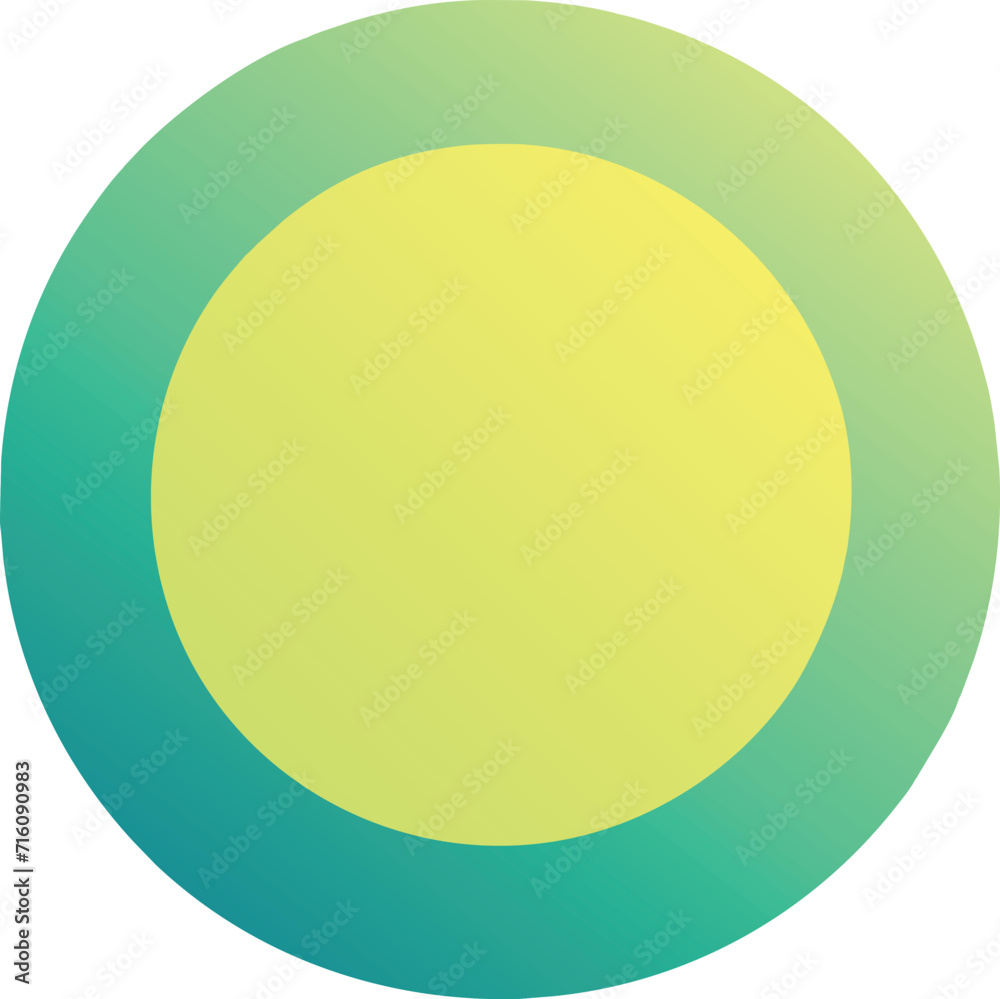 circle which is yellow in the inside and gradually changes to turquise to the outside of the circle, icon