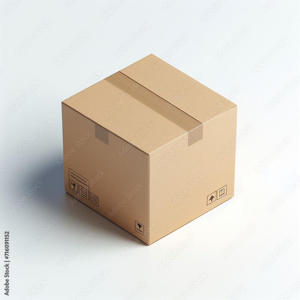 Fototapeta premium cardboard boxes on white background