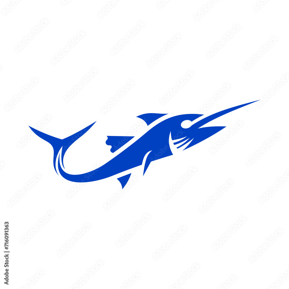 Obraz premium Marlin Vector Logo Design Template