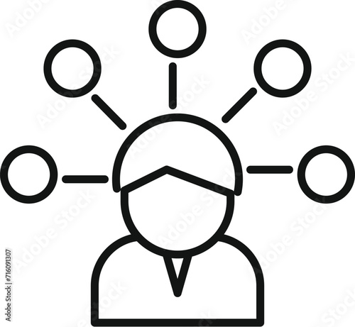 Search confused data icon outline vector. Business person. Lost question