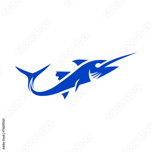 Marlin Vector Logo Design Template
