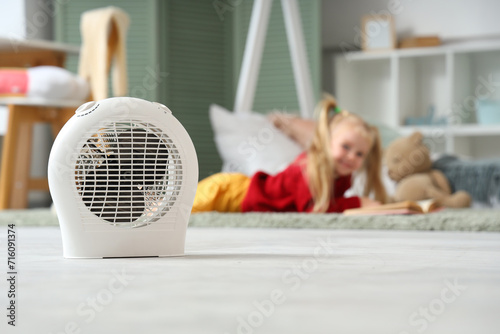 White electric fan heater p...