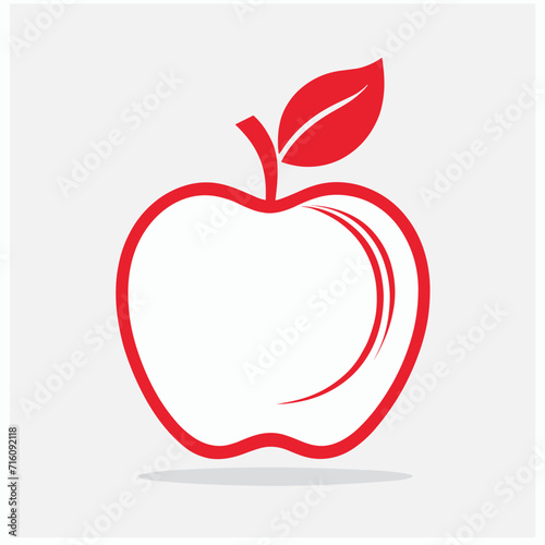 Red apple icon logo design vector illustration