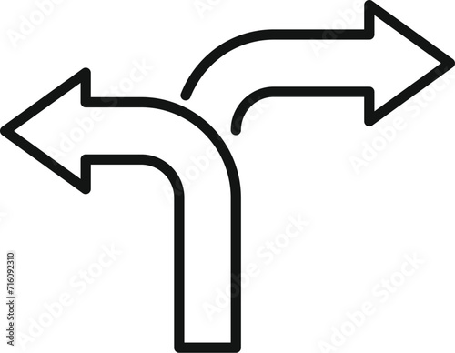 Choice road icon outline vector. Business ambiguity. Index report grid