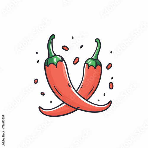 Red chili pepper cartoon illustration vector design