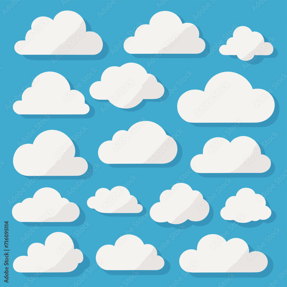 Cloud drawing doodles set cloud icons collection