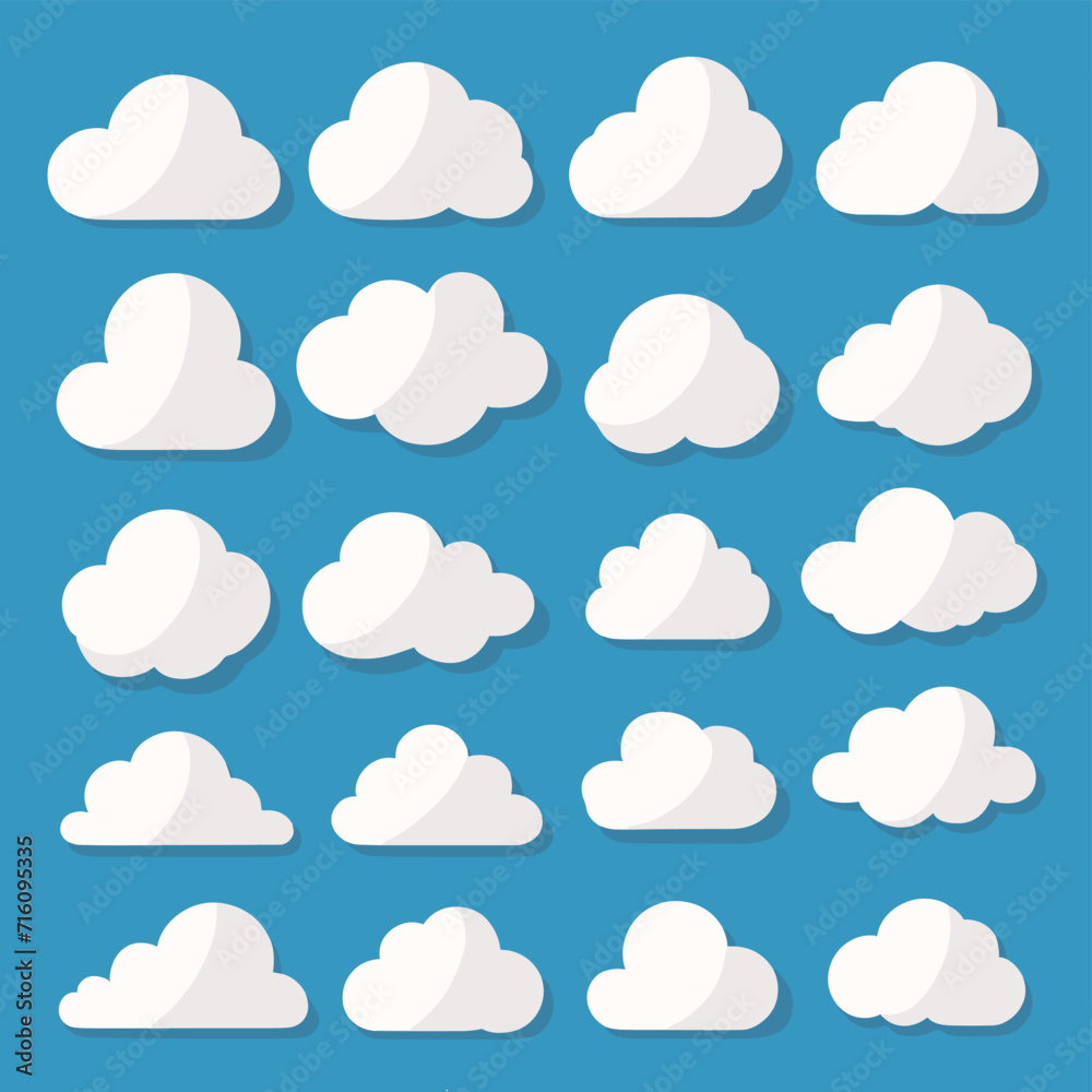 Cloud drawing doodles set cloud icons collection Cloud drawing doodles set cloud icons collection