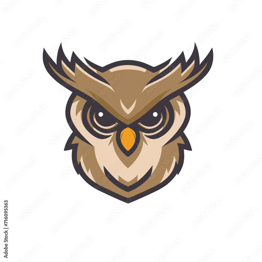 Naklejka premium owl mascot flat vector logo