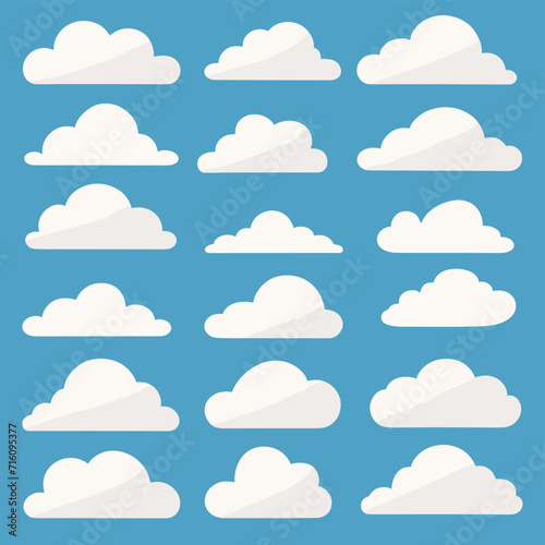 Cloud drawing doodles set cloud icons collection