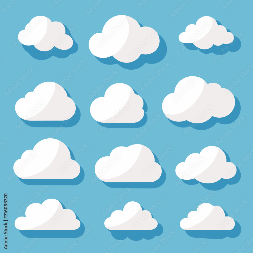 Cloud drawing doodles set cloud icons collection Cloud drawing doodles set cloud icons collection