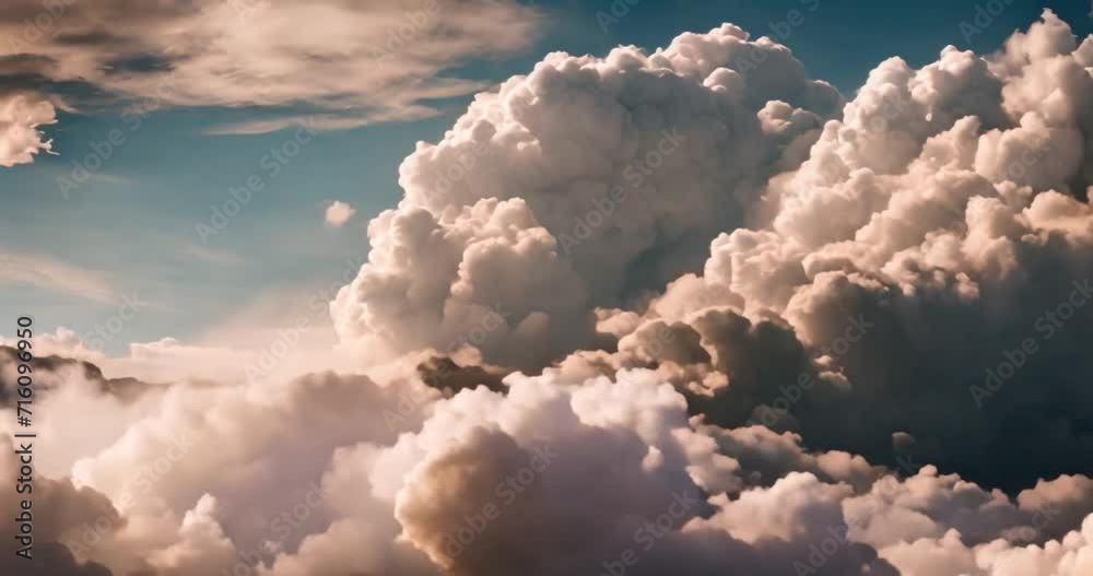 Expanse of clouds with sunlight, beautiful sky	
