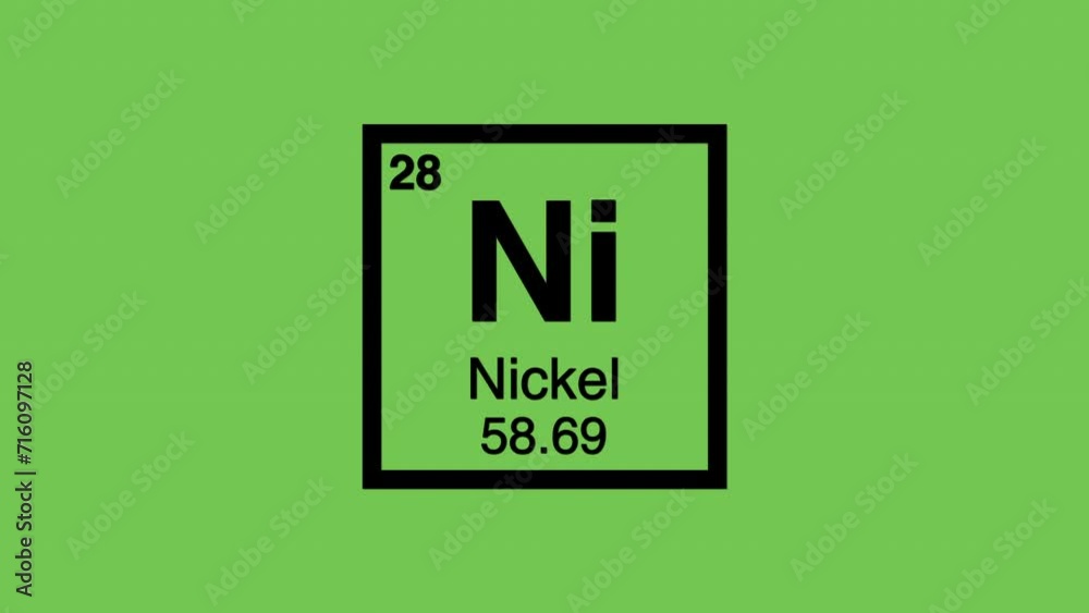 28 nickel ni black title element graphic periodic table chroma green screen. 28 nickel ni black title element graphic periodic table chroma green screen.