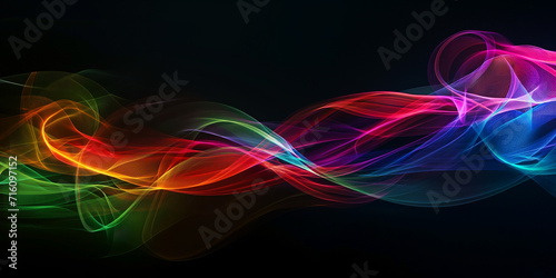 Abstract silk of light waves intertwining