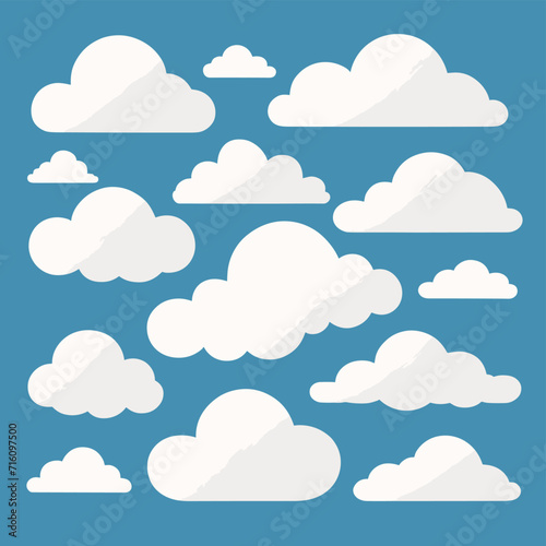 Cloud drawing doodles set cloud icons collection