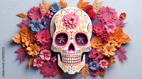 de los Muertos (Day of the Dead) - Mexico and other Latin American countries made in paper cut craft photo
