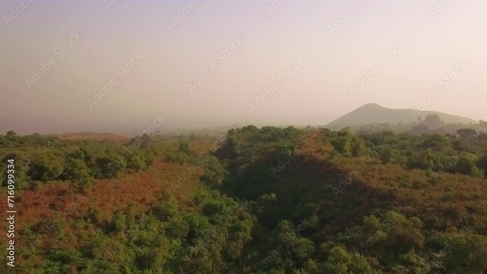 Flying a drone over a lake in the Melong region, Cameroon Flying a drone over a lake in the Melong region, Cameroon
