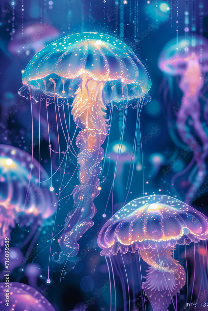 A Mesmerizing Scene Of Ethereal Majorelle Blue Jellyfish A Mesmerizing Scene Of Ethereal Majorelle Blue Jellyfish