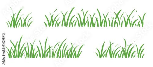 Grass doodle ink brush sketch set. Hand drawn vector grass field grunge texture brush background. Doodle herb, organic pattern elements. Vector illustration