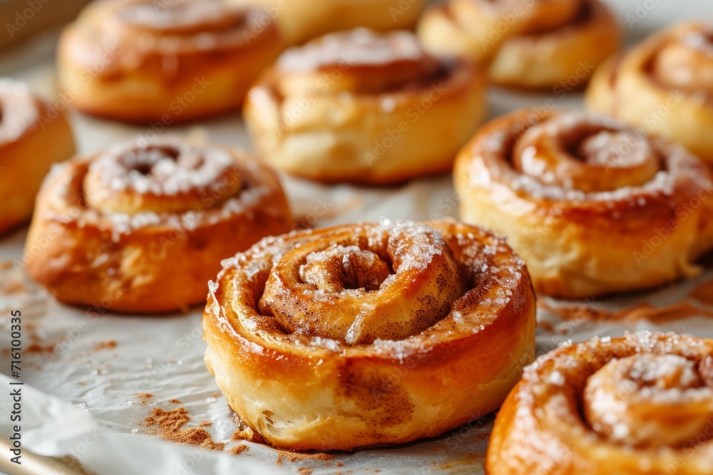 Cinnamon sticks and powder on white background