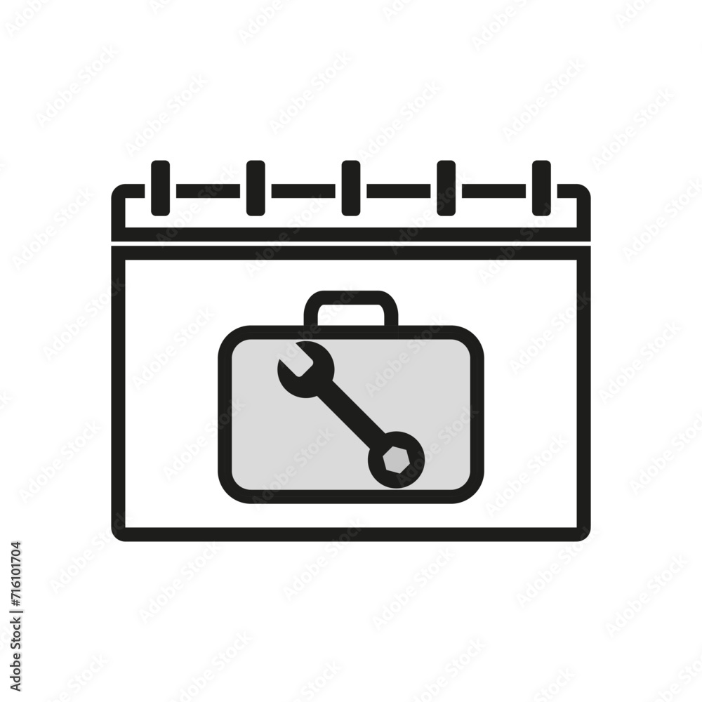 Toolbox calendar page. Vector illustration. EPS 10. Toolbox calendar page. Vector illustration. EPS 10.