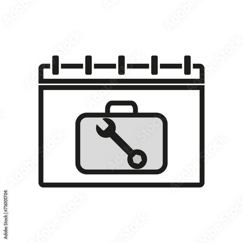 Toolbox calendar page. Vector illustration. EPS 10.