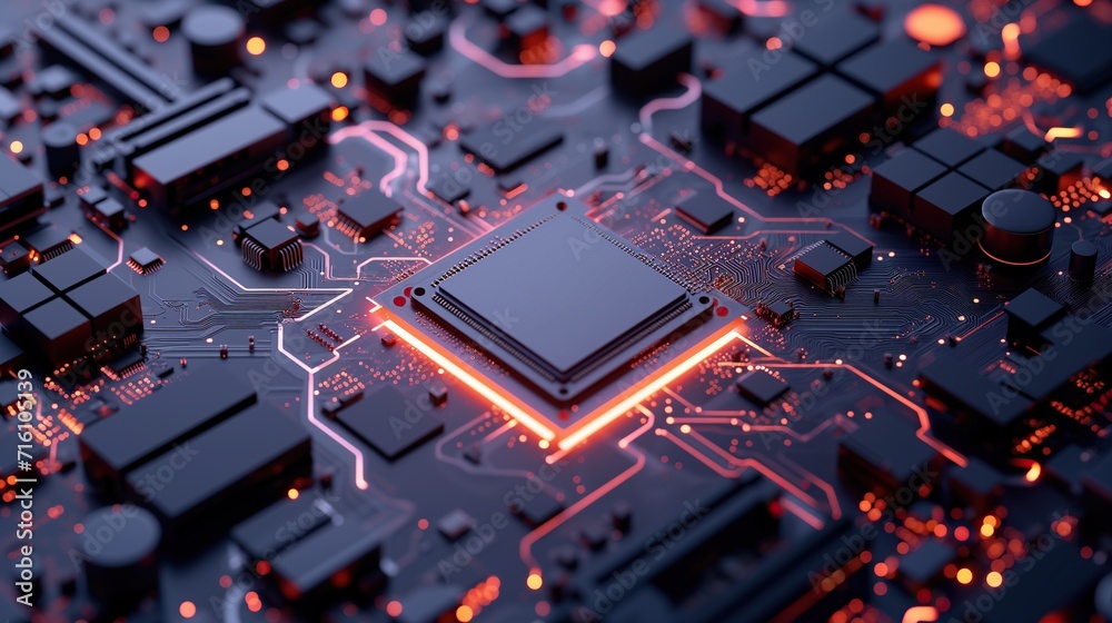 Close Up Processor on Motherboard Close Up Processor on Motherboard