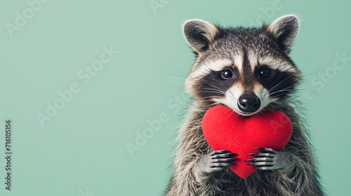 Raccoon with Heart Shape © Hungarian