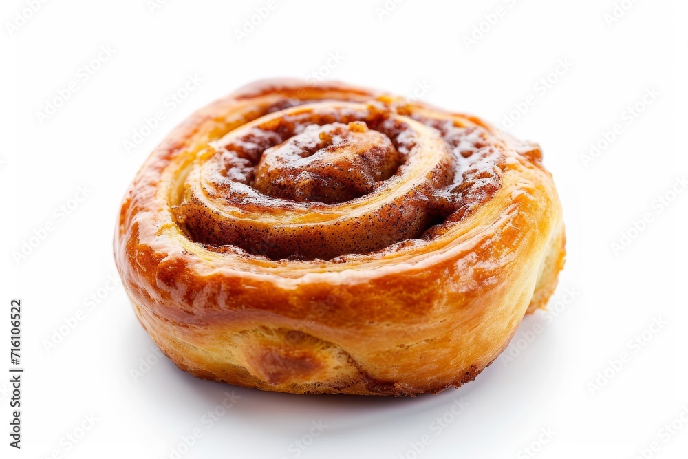 Isolated sweet cinnamon roll on white background Isolated sweet cinnamon roll on white background