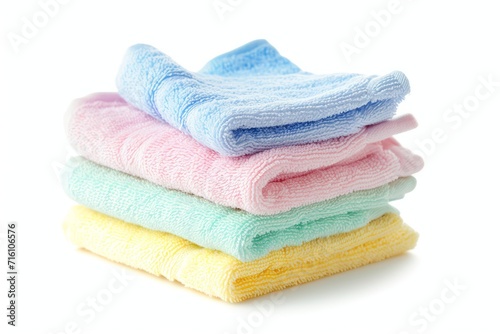 Baby washcloth on white background
