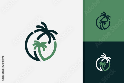 palm tree logo design vector template