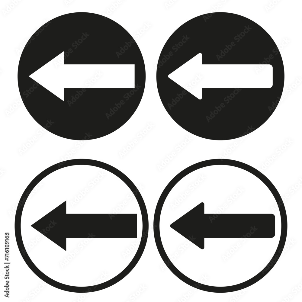 Back arrow sign icon. Vector illustration. EPS 10. Back arrow sign icon. Vector illustration. EPS 10.