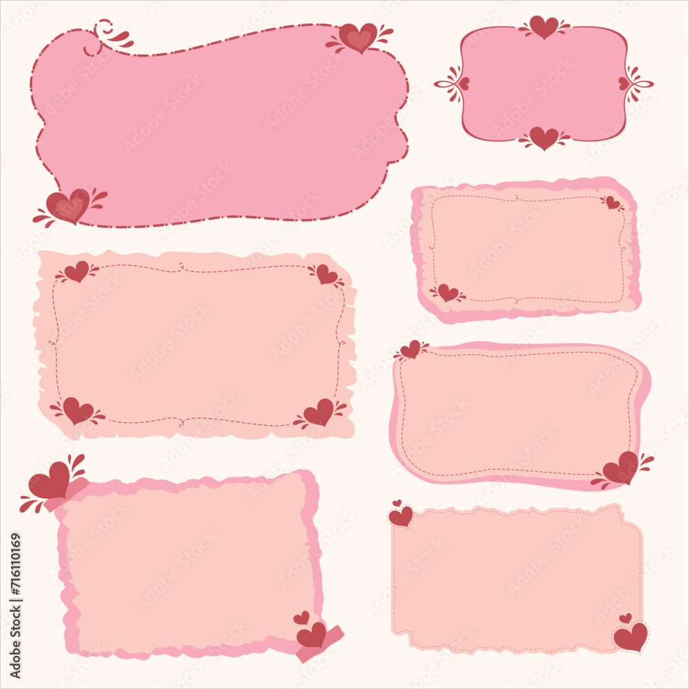 set of pink frames