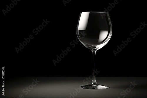 Wine glass on black and white background