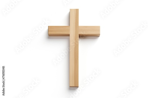 White background solitary wooden cross