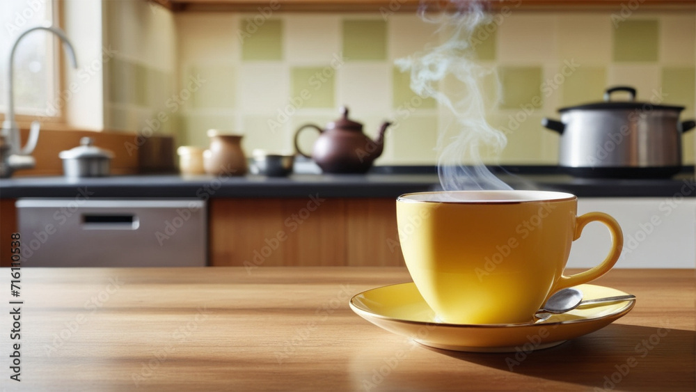cup of tea in the kitchen
