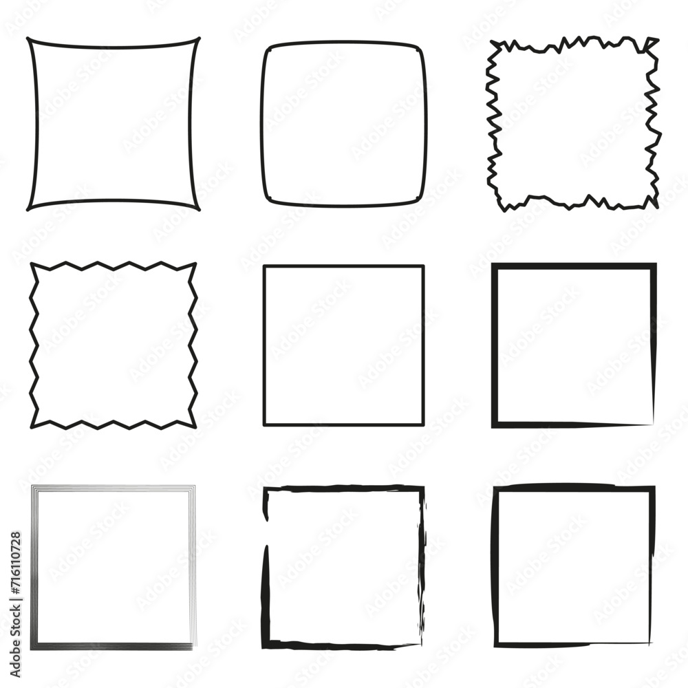 Rectangular frame. Grunge ink square. Creative backgrounds for tags, labels, cards. Brush strokes square frames elements. Vector illustration. EPS 10. Rectangular frame. Grunge ink square. Creative backgrounds for tags, labels, cards. Brush strokes square frames elements. Vector illustration. EPS 10.