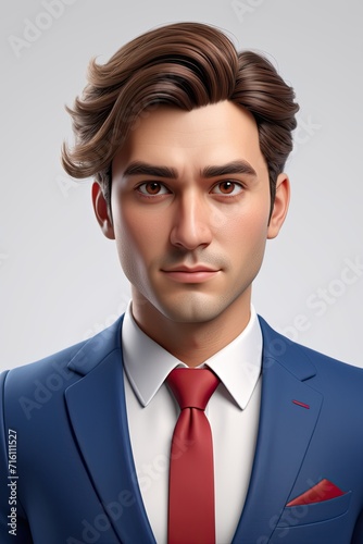 business man portrait isometric 3d render © Dustin Ai
