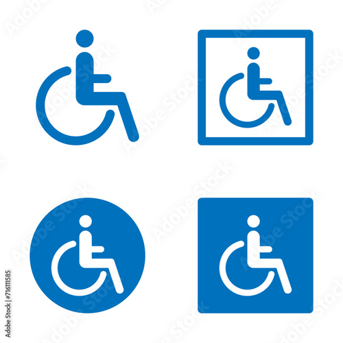 vector set of disabled sign, disability sign template