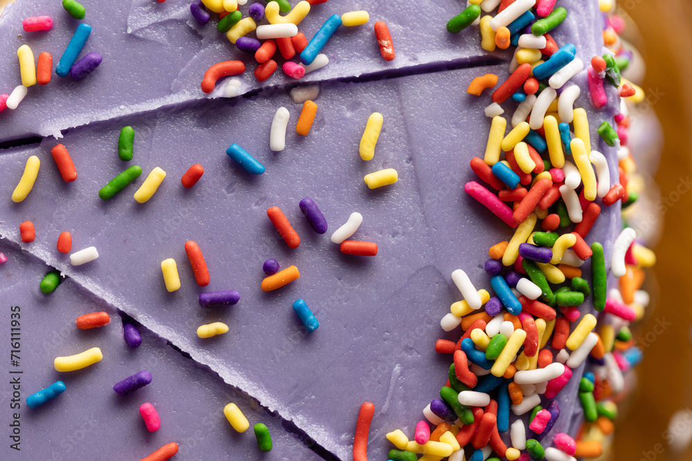 Fototapeta premium Close up of purple cake