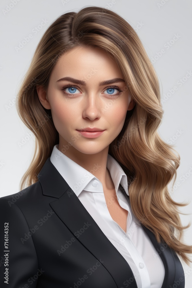 business woman portrait isometric 3d render business woman portrait isometric 3d render