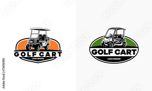 Set of buggy - golf cart illustration logo vector, golf cart logo isolated vector