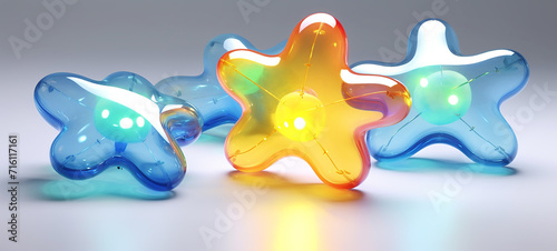 Simple Translucent Iridescent Blow Up Stars: Minimal Inflatable Rubber Toy for Children, inflatable star, inflatable flower, blow up star, clear vinyl blow up star, vinyl stars, cute neon blow up star