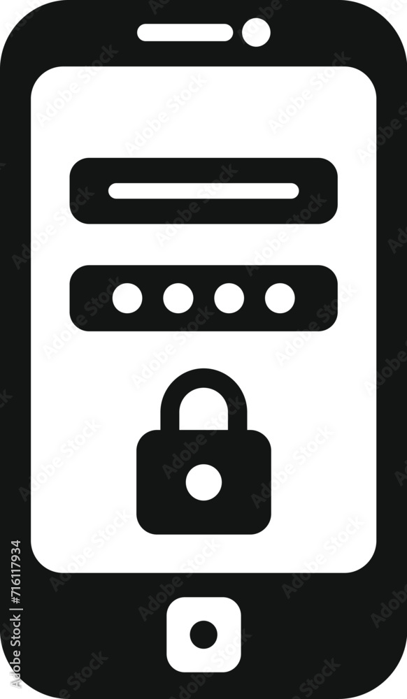 Phone password icon simple vector. Privacy policy. Private use business Phone password icon simple vector. Privacy policy. Private use business