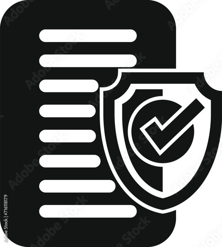 Paper document approved icon simple vector. Process access. Design private