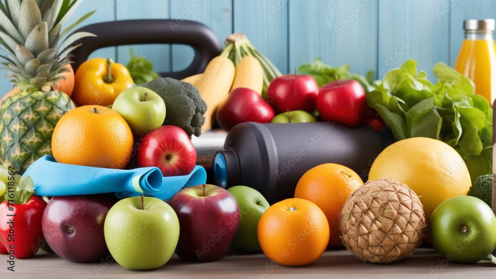 healthy lifestyle, with fruits and vegetables healthy lifestyle, with fruits and vegetables