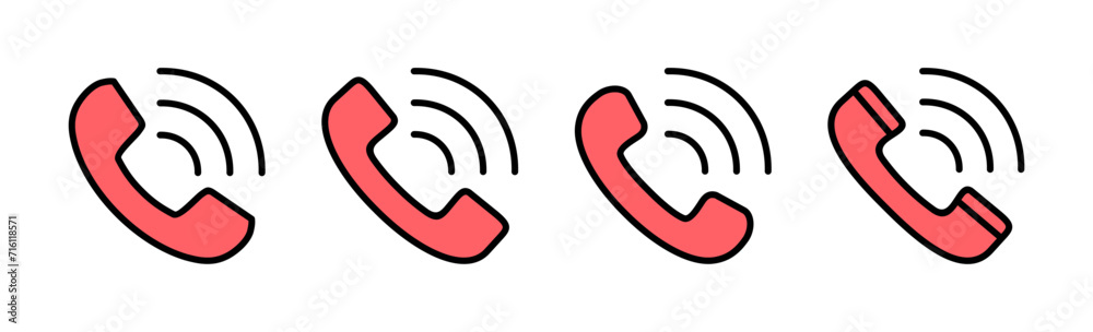 Obraz premium Call icon set illustration. telephone sign and symbol. phone icon. contact us
