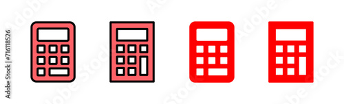 Calculator icon set illustration. Accounting calculator sign and symbol.