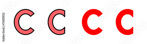 Copyright icon set illustration. copyright sign and symbol